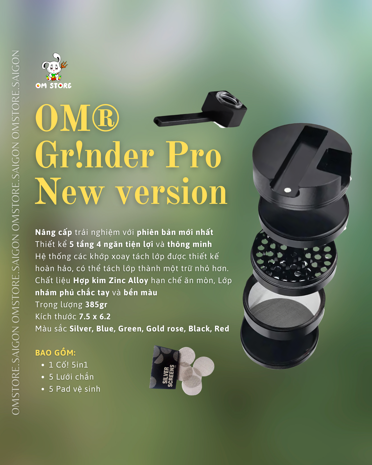 Cối xay OM® Grinder 5in1 (Freeship hôm nay)