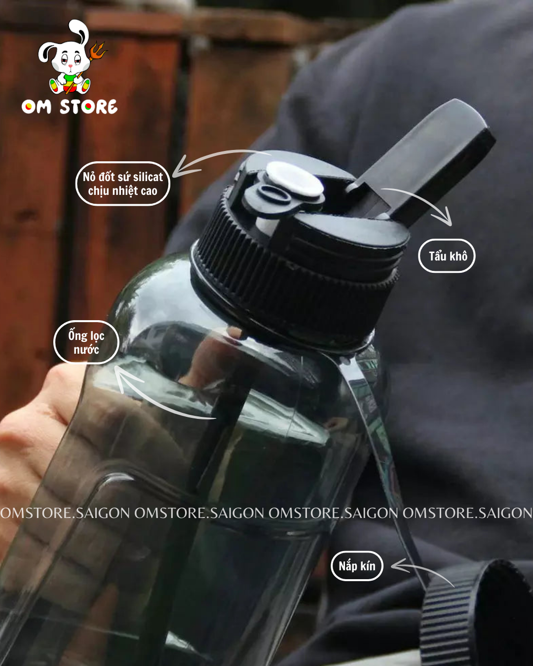(Freeship - sale 60%) Bình nước OM® Water Bo0ng