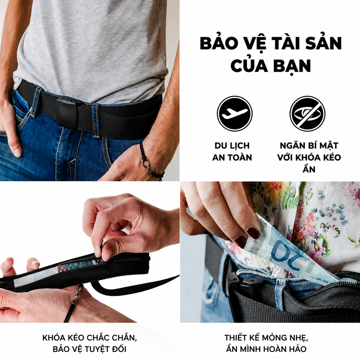 Thắt lưng TripSafe có ngăn bí mật