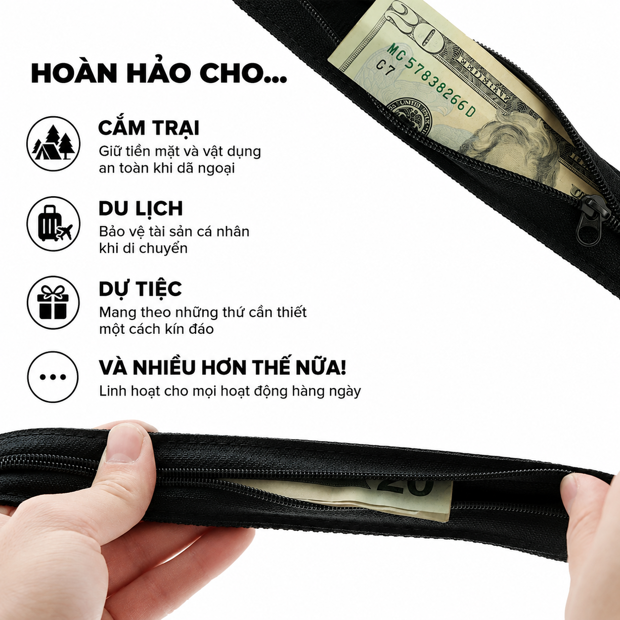 Thắt lưng TripSafe có ngăn bí mật