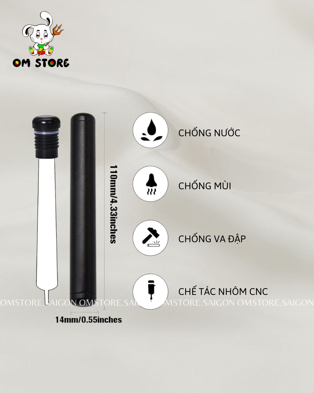 (Freeship) Ống trữ  OM® Retro Metal Tube