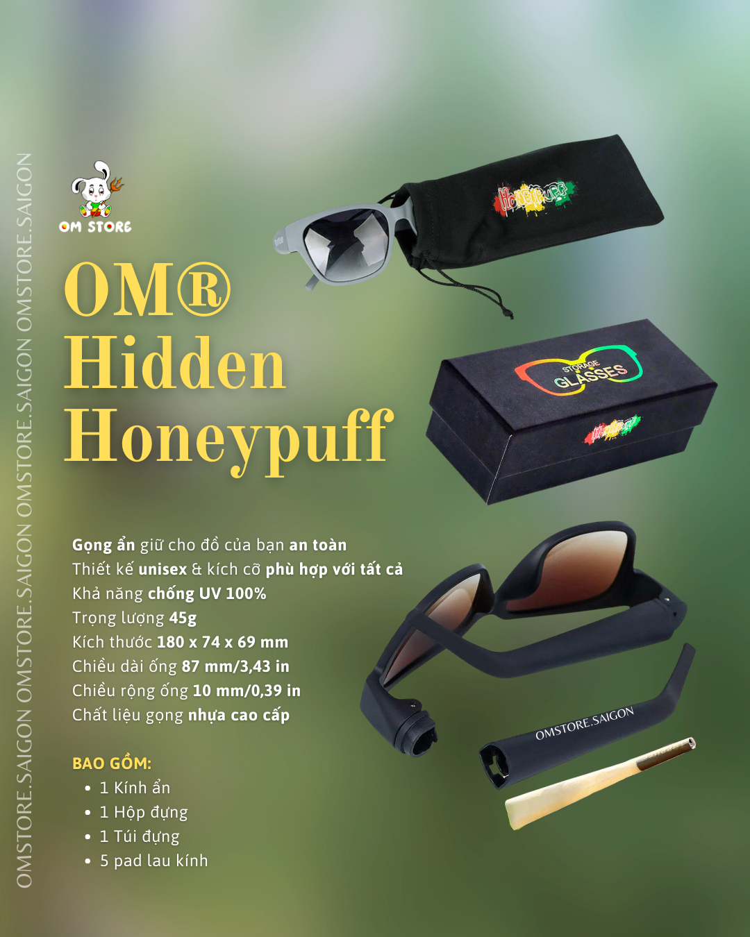 (Freeship - sale 50%) Kính ẩn OM® Hidden